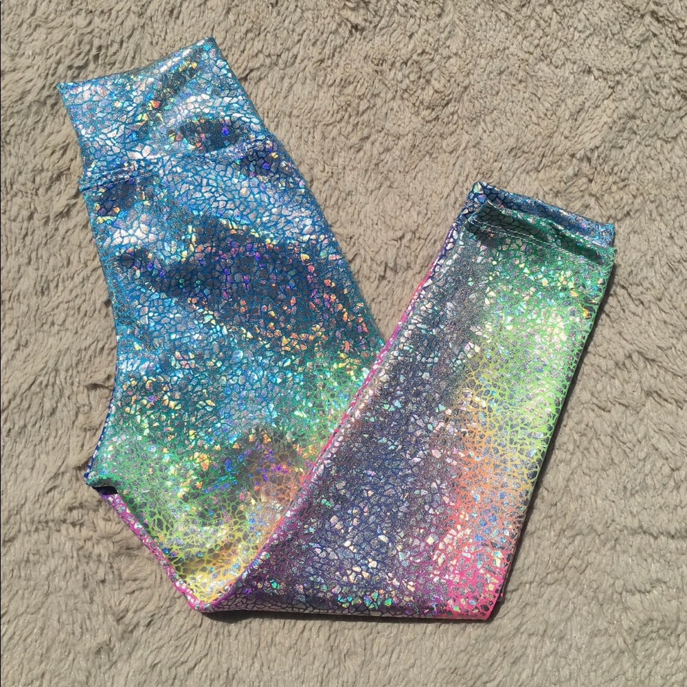 Holographic Girl Rainbow Leggings